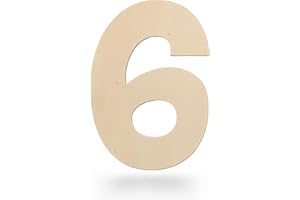 Kleenes Traumhandel Holzzahlen - Zahlen aus Holz - Holz-Zahlen für Geburtstag, Hochzeit, Jahrestag - Holzzahlen zum selbst gestalten - (30 cm, 6)