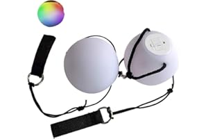 Akemaio 2 Pcs LED Glow Poi Balls LED Ball Glow Balls 9 Mode 7 Color Light Poi Ball