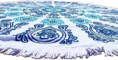 LAILAIGE Cotton Thick And Soft Round Beach Towel,1-150*150CM