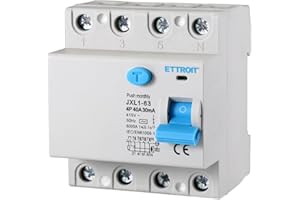 ZOREI Interruttore Differenziale Puro, 4P 4 Poli 30mA 6kA 380V, Salvavita Differenziale, Occupa 4 Moduli DIN, RCCB 4P 30mA C40 40A