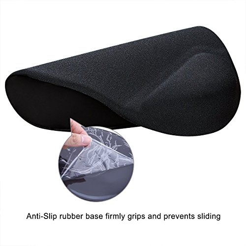 GIM Alfombrilla De Rat  n Mousepad Mu  eca Apoyo reposamu  ecas de Gel Para Rat  n   ptica  Negro  9 8   8 7 Inch 