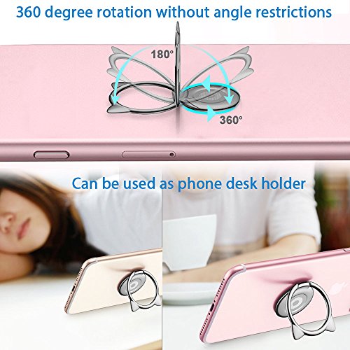 aceyoon Smartphone Fingerhalterung Kartze Schwarz 2 Set Handy HÃ¼lle Ringhalter Metall 360 drehbarer Mobil Phone Ring Holder stabil bombenfest iPhone Fingerhalter fÃ¼r iPhone X 8 Plus 7 Plus 6 Samsung