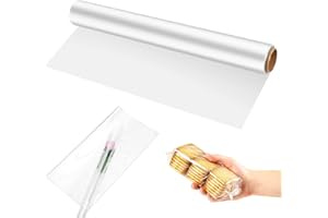 Jesdavan Cellophane, 30m x 40cm, Papier Transparent, Emballage Cadeau, Convient pour Fleurs, Fruits et Artisanat