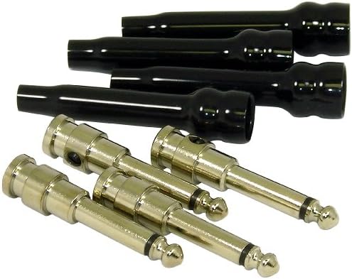 George L's 155 Guage Straight Plugs with Black Jackets (4 Piece Set)