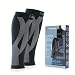 Produktbild Comprexio Premium Waden-Kompressionsstrümpfe mit gradueller Kompression und Kinesiologie Design | Calf Tube Bandage Sleeve | für Flug Sport Schwangere Beruf | KKL Klasse 2 II 23-32 mmHg (Schwarz, S)