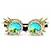Produktbild FRAUIT Herren Kaleidoskop Sonnenbrille Bunte Brille Rave Festival Party EDM Sonnenbrille gebeugte Linse Niet-Gläser Ultra Premium Qualität Steampunk Cyber Brille Viktorianischen