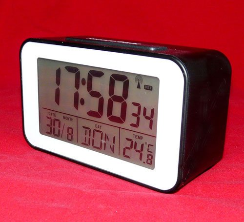 Funkuhr mit Thermometer Funkwecker wecker (sn4491) in schwarz - 7