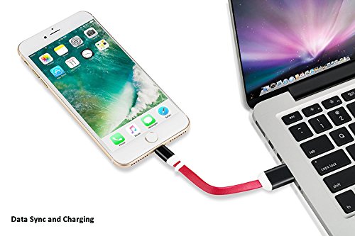 Card Reader For iPhone Julyfox 2 in 1 USB Memory Card Reader Writer Lighting Adatper Cable High Speed For iPhone MAC iPad 128GB Micro SD/TF Card Support Memory Stick Red - 4