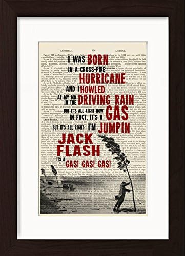 Rolling Stones Inspired Jumping Jack Flash Song Lyric Print