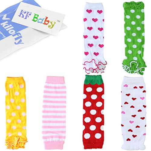 KF Baby Girls Toddler Cozy Soft Leg Warmers, Set of 6 Pairs