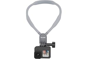 AuyKoo Support de Cou en Silicone pour GoPro, Sangle de Cou Mains Libres pour GoPro Hero 11/10/9/8/7/6/5/MAX, Insta360, Support de Cou de Tournage vidéo Vlog pour caméras d'action