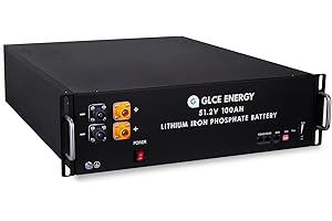GLCE Energy 48V 100Ah LiFePO4 Batteria al litio, 100A Smart BMS integrato, 10000+ Deep Cycle ricaricabile, 10 anni di vita, RV, solare, marina, terrestre, fuori rete, stoccaggio energetico domestico