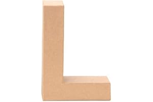 Glorex Letra L de cartón, Naturaleza, Large