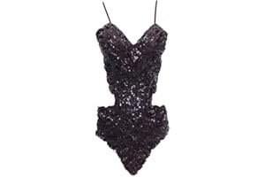 RUNYUE Vestido Latino con Lentejuelas Mujer para Danza Clásica Salsa Tango Samba Rumba