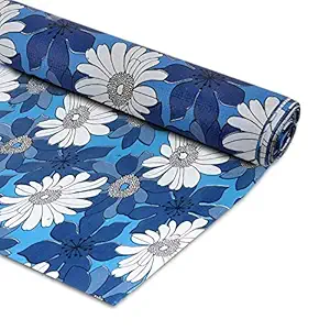 Amazon Brand - Solimo PVC Wardrobe and Kitchen Cupboard cum Shelf Mat Liner, Floral, 5 Meters, Blue