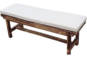 GGOTY Wasserdichte Gartenbank-Polster, 100 cm, 2-/3-Sitzer-Bank-Sitzkissen, 120 cm, 150 cm, für Terrassenmöbel, Schaukelstuhl für drinnen und draußen (160 x 45 x 5 cm, weiß)