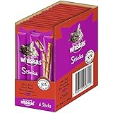 Whiskas Sticks Katzensnack Reich an Rind, 14 Packungen (14 x 36 g)