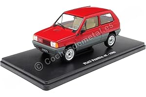 COCHESDEMETAL Compatible con Fiat Panda 45 (Seat Panda 45) Rojo/Gris Coches Inolvidables 1:24 Editorial Salvat ES30
