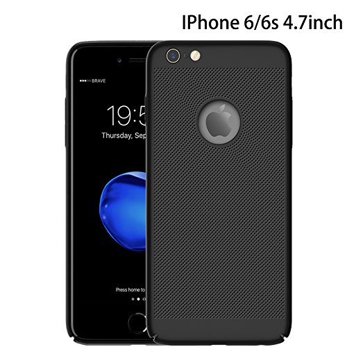 iPhone 6/6s Case, STANAWAY Hard PC iPhone 6/6s Cover[Free Screen Protector][Breathable ][Ultra Thin ][ Lightweight ][ Anti-Scratch]for iphone 6/6s case - 4.7inch slim-Black