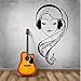 Produktbild HLLCY Wandaufkleber Glamour Girl Anhören Musik über Kopfhörer PVC Kunstwand Wandtattoos Wohnkultur 57X110Cm