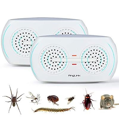 AngLink 2 x Répulsif Ultrason Souris Rats Nouvelle Version 2019 Anti-Rongeurs Répulsif Souris et Rat Efficacité Garantie pour la Répulsion des Nuisibles Cafards Insectes Fourmis Araignées