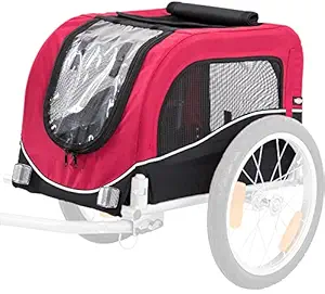 Trixie: - Bicycle Trailer | Convert Your Bike Trailer into Pet Stroller & Take Your Friendship Status to The Next Level | Optimal Driving Comfort on Uneven Terrain - Medium, 75/137 x 63 x 68 cm