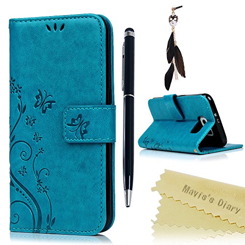 Funda Libro para Samsung Galaxy S6 de Cuero Impresi  n Con Tapa y Cartera Correa de mano - Mavis s Diary Carcasa PU Leather Con TPU Silicona Case Interna Suave Soporte Plegable Ranuras para Tarjetas y Billetera Cierre Magn  tico - Funda Hecho para Samsung Galaxy S6