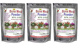 TSR Organic Fertilisers & Pesticides Bone Meal Powder, 1200 g NPK 3-15-0 Rich in Calcium Phosphorus Sterilized, Odour-free, Multi-purpose Manure (White)