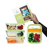 ✅TOLLES REZEPTBUCH & SMART LOCK DECKEL: mit 4-fachem Klick-Verschluss für einen festen Halt und sicheren Sitz. Maße pro Container mit Deckel: 20x5x7cm, Gewicht pro Brotdose: 830 gr