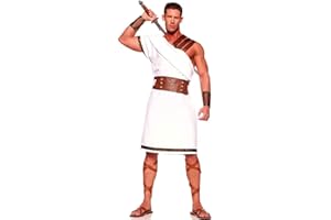 LUOXIYOUXUAN Disfraz de gladiador romano blanco para hombre, disfraz de guerrero centurión, disfraz de pareja para hombre y mujer