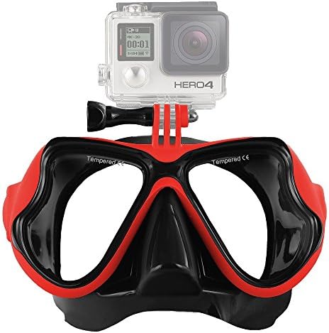 IXROAD Scuba Diving Snorkeling Mask with Camera Mount for Adult and Youth (Red)