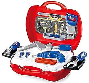 VVE Pretend Play Tool Kit for Boys & Girls, Happy Man Tool Kit with Sliding Suitcase for 5 Year Old Kids (Sliding Tools KIT)(Color May Vary)