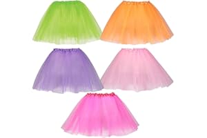 Dress Up America Tutu per ragazze - Pacchetto di 5 diversi tulle colorati stratificati