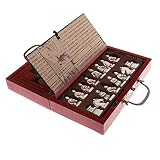 Material: resina Guerreros de Terracota Chinos Antiguos 32 Juego de ajedrez Mesa de Madera Juegos de ajedrez Regalo para Niños Principiantes Adultos