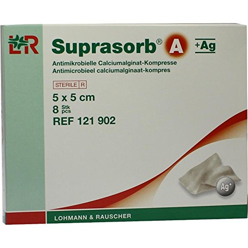Supra a Orb + AG Antimik. Cal, alginato Kompr, 5 x 5 cm 8 St le compresse