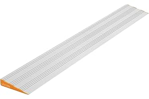 LIEKUMM Rampe de seuil de capacité 2,5 H x 90 W 800 kg pour seuil de Passage, marchepied, entrée de supermarché et Garage, Rampe de seuil d'assistance à la mobilité en Aluminium léger antidérapant