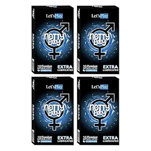 NOTTY BOY LetsPlay Condoms - 10 Count (Pack of 4, Extra Lubricated)