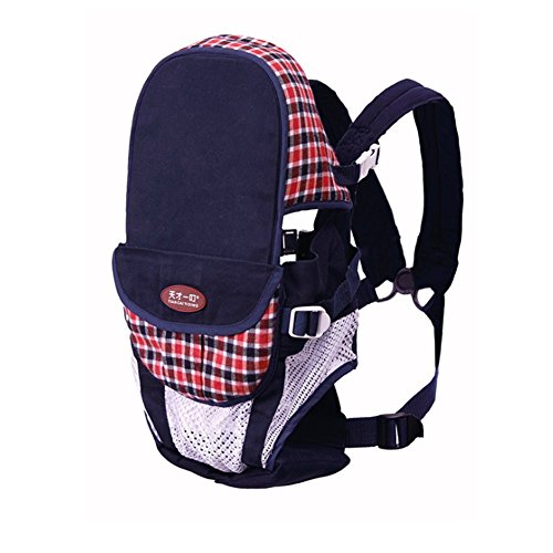 Upinva Ergonomic Baby Carrier 3 in 1 Slings Breathable Mesh Airflow Wrap with Detachable Cover Head Support with Cushion for Newborns Infants and Toddlers for All Seasons (Dark Blue)