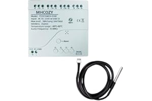 MHCOZY Regolatore di temperatura Zigbee con sensore di temperatura impermeabile, interruttore a 4 relè a contatto secco, controllo vocale remoto tramite l'app Tuya (è richiesto hub Tuya Zigbee)