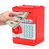 Gran capacidad: puede almacenar 600 monedas o 100 billetes, muy divertido, también puede guardar juguetes, joyas, tarjetas de béisbol, etc., un artículo imprescindible para niños
