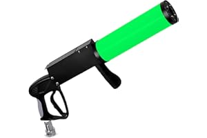OVADA CO2 Party Gun mit 6m Reichweite | 3m Kabel + No-Frost Ausgangsrohr | Hochwertige CO2 DJ Kanone/Pistole | Für DJ Club Stage Bühne geeignet | Jet Machine (LED Gun)