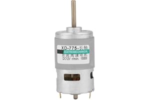 VIAGASAFAMIDO 775 Dc 80W Silnik Z Łożyskiem Kulkowym 10000 Obr/Min / 20000 Obr/Min Łożysko Kulkowe Oś D Cichy Silnik, 12 V / 24 V Duży Skrętny Silnik Elektryczny Wał Łożyska Kulkowego (12V10000Rpm)