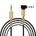 Price comparison product image Liqiqi Aux Audio Cable,3.5mm Stereo Audio Jack to Jack 90 Degree Right Angle Cable for Beats Headphone,Samsung S8, Iphone,Home Car Stereos,Speaker,24K Gold Plated Male to Male (Black)