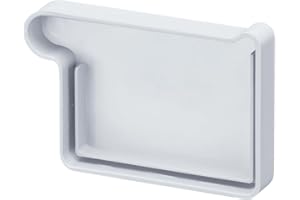 INEFA canalón pieza final canalón de caja PVC 68mm, izquierda blanco Accesorios para canalones, montaje sencillo por enchufe, Made in Germany