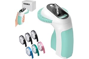 Foreverup Etichettatrice a Rilievo, 3D Etichettatrice Etichette Adesive,Etichettatrice per goffratura con 6 Nastri per Etichette, Comoda per Utile Casa Ufficio Cucina (verde)