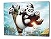 Produktbild Kung Fu Panda, Format: 100x70 Leinwandbild auf Holzrahmen gespannt, Leinwandbild, 1A Qualität zu 100% Made in Germany! Kein Poster Kein Plakat! Echtholzrahmen mit beigelieferten Zackenaufhängern. Fertig bespannt, Sofort dekorieren. Vier verschiedene Formate.