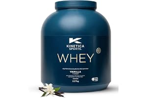 Kinetica Sports Whey Protein Powder - Vanilla, 2.27 Kg, 76 Servings | 23g Protein, 5.5g BCAA Amino Acid & 4.32g Glutamine | R