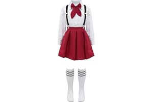 JanJean Enfant Fille Ensemble Tenue Écolière Japonaise Uniforme Scolaire Cosplay Marin Costume Carnaval Top Manches Longues/Courtes Schoolgirls 3-16 Ans
