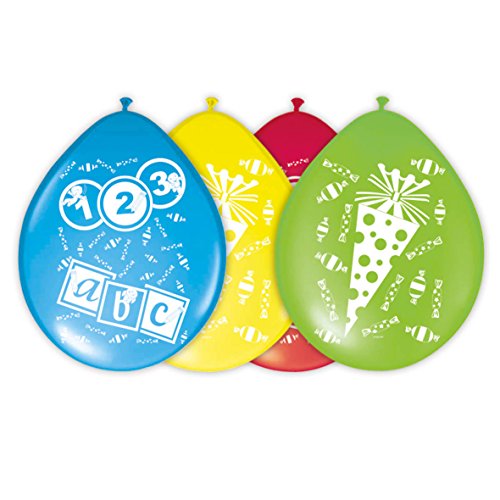 Dekoset zum Schulanfang 2 x Girlanden + 8 x Luftballons + 3D-Sticker - 3