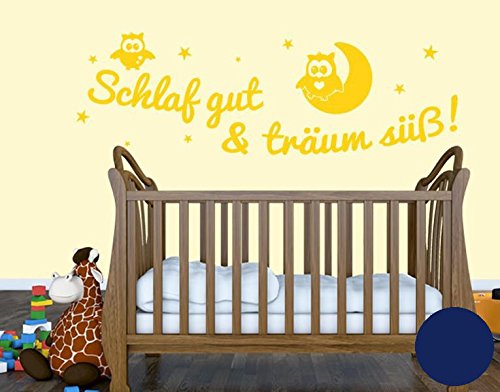 Wandtattoo Schlaf gut... B x H: 120cm x 40cm Farbe: königsblau von Klebefieber®